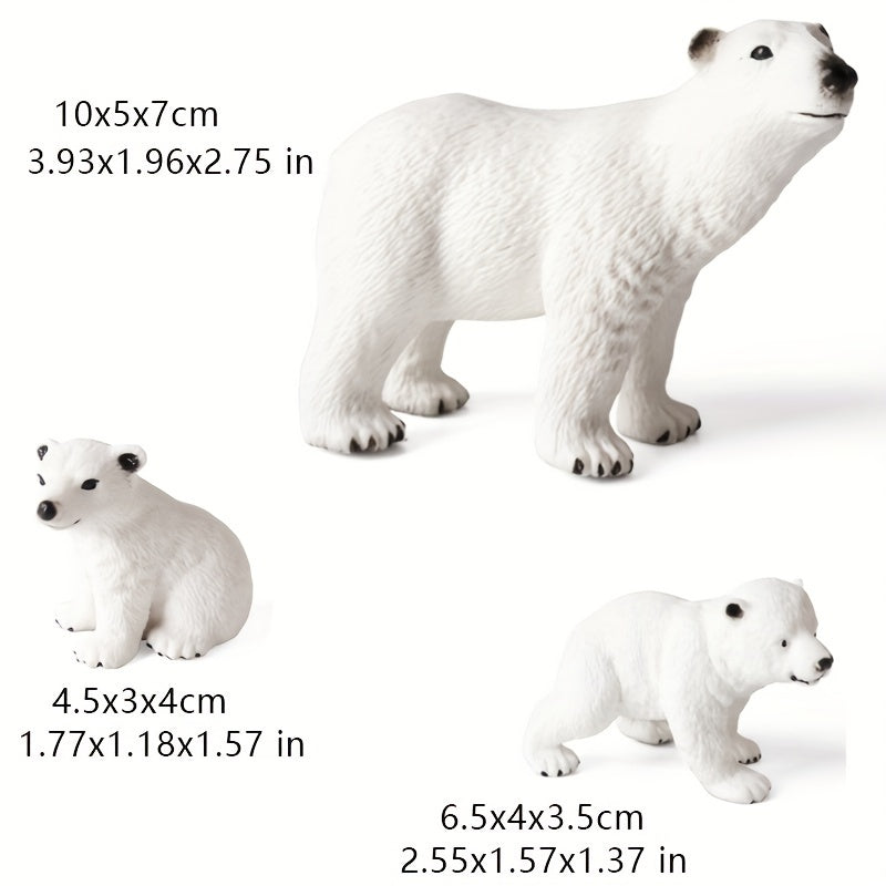 Animal Model Bear Polar Bear Small Set Microlandscape Dolls Toys