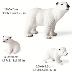 Animal Model Bear Polar Bear Small Set Microlandscape Dolls Toys