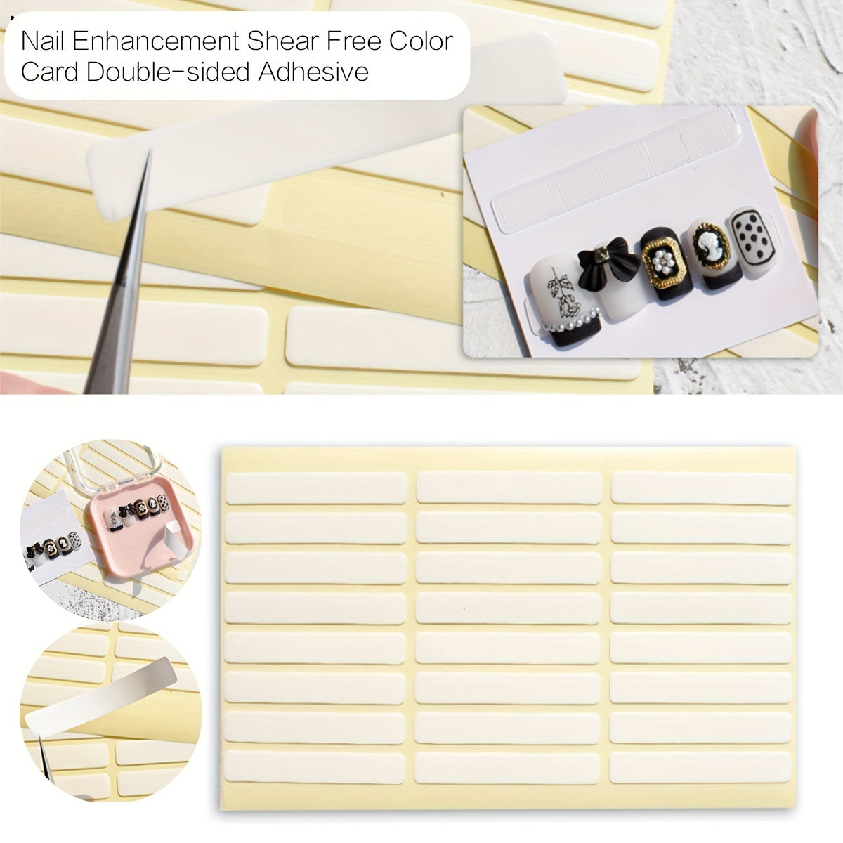 Double Sided Adhesive Nail Stickers Tape - 24 Stickers Set