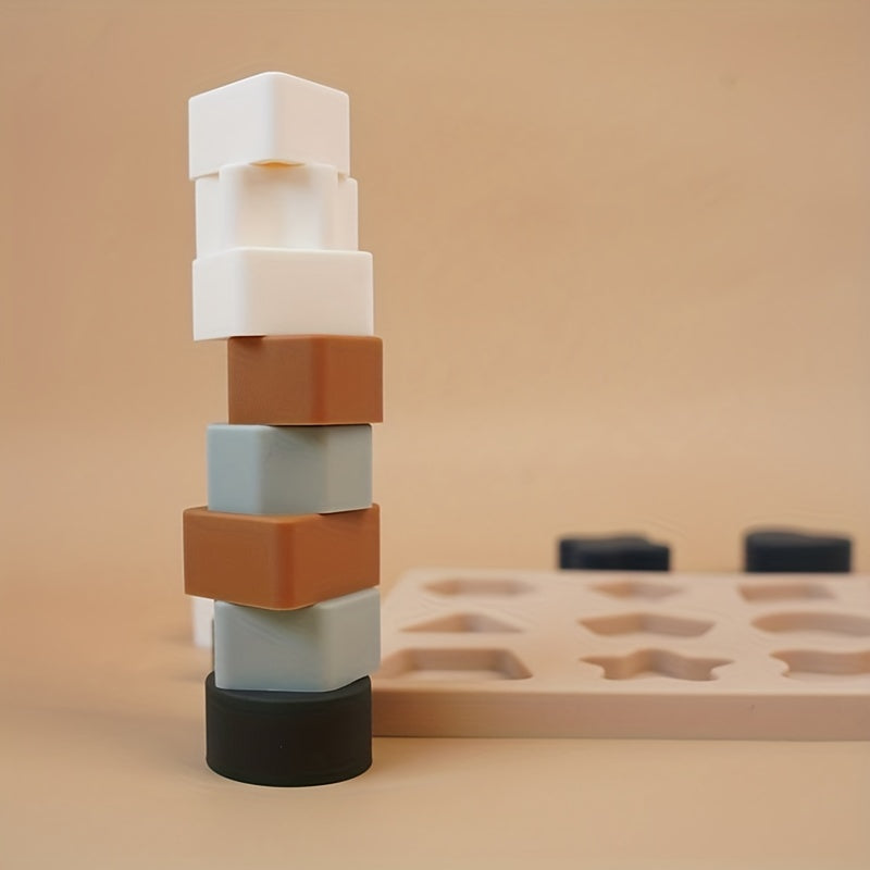 Silicone 3D Geometric Puzzle Toy for 1-3 Years Old