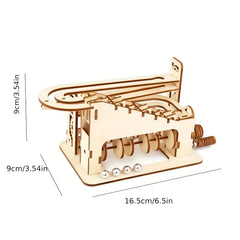 Wooden Puzzle Marble Run Mechanical Building Game