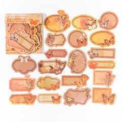 Butterfly Retro Writeable Label Sticker Set - 40 Sheets