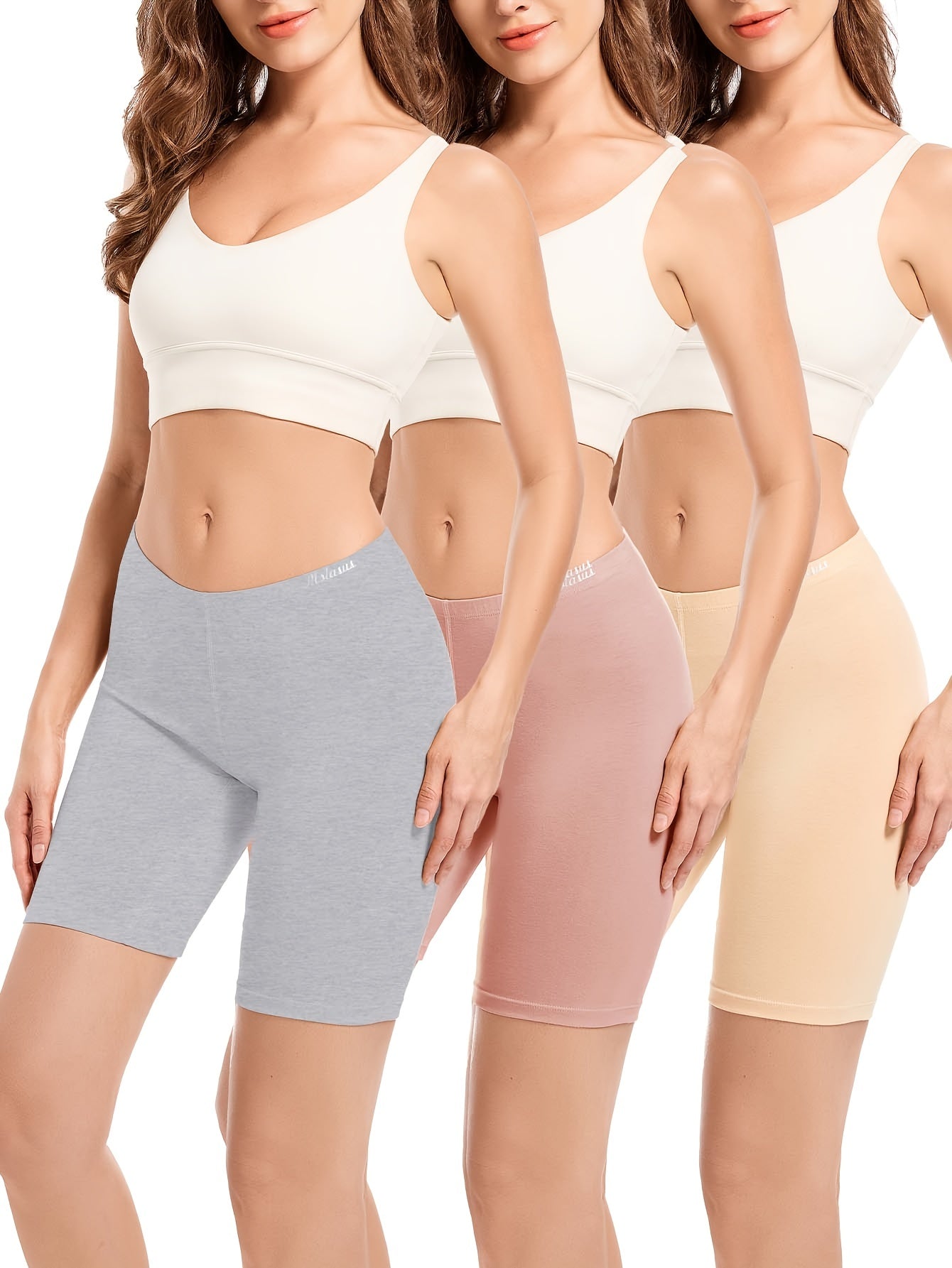 3 Pack Women's Plus Size Letter Print Boy Shorts Underwear Set