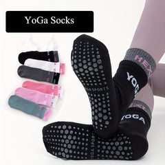 Sporty Yoga Socks Non Slip Sweat Absorption Casual Mid Calf Socks