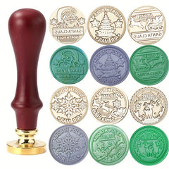 Christmas Wax Seal Stamp Retro Style Lacquer Seal Head Handle Craft Wax Seal Hea