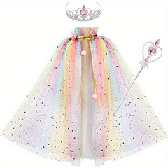 3pcs Princess Cape Set Dress up Costumes for Birthdays & Halloween