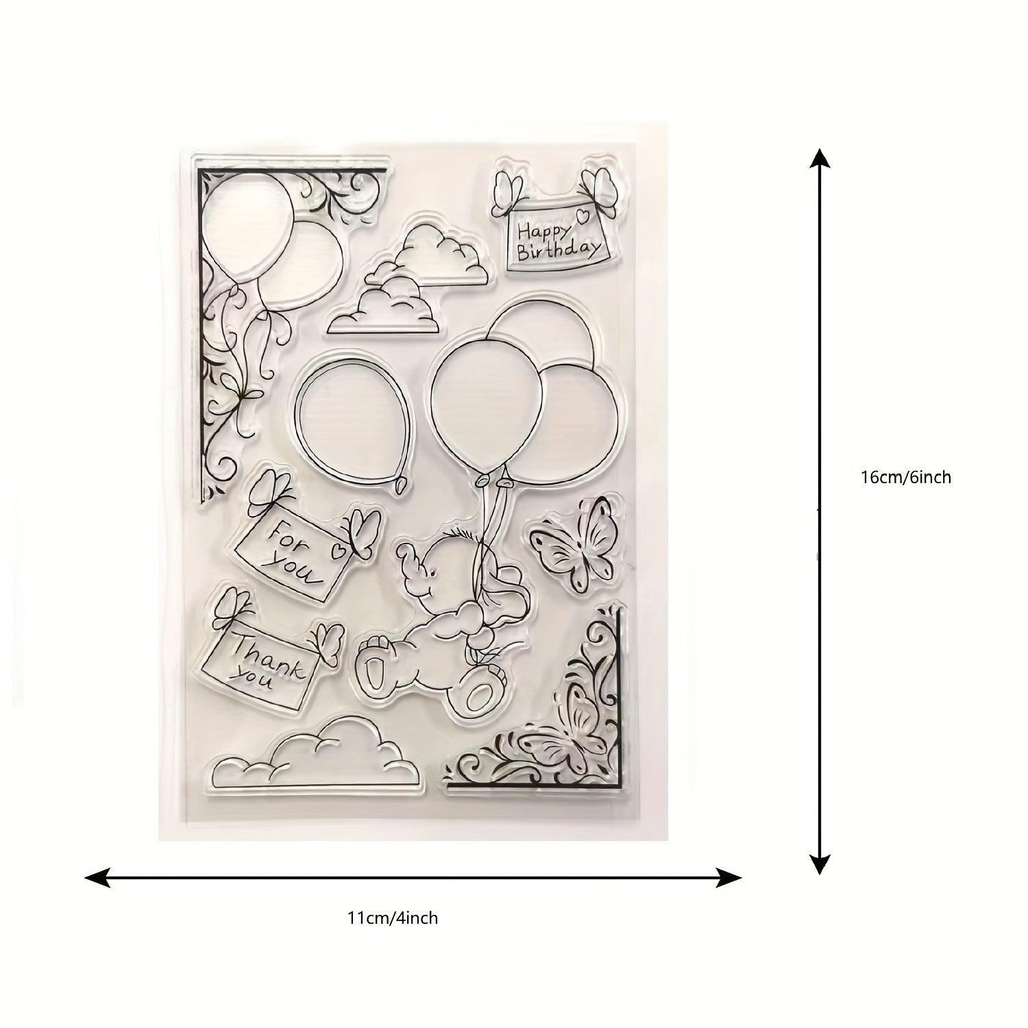 Bear Happy Birthday Clear Stamps for Card Making DIY Scrapbooking