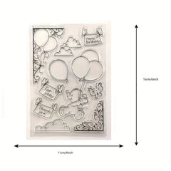 Bear Happy Birthday Clear Stamps for Card Making DIY Scrapbooking