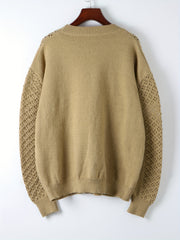 Casual Sweater Women Solid Long Sleeve Drop Shoulder Knit Jumper