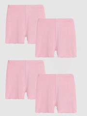 4-Pack Girls Casual Skinny Shorts for Sports Leisure Comfortable and Breathable