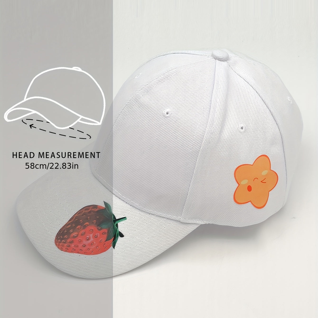 Strawberry Star Print Baseball Cap Lightweight Sun Hat