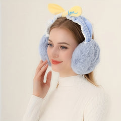 Bow Lace Plush Earmuffs Female Winter Warm Ear Protection