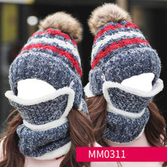Fleece Lined Beanie Hat Winter Warm Elastic Soft Ear Protection