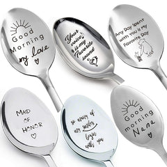 Love Letter Stainless Steel Milk & Coffee Spoons - Anniversary Gift