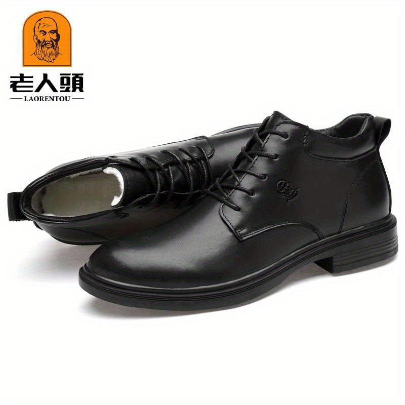 Men's Lace up PU Leather Boots Casual Comfy Walking Shoes