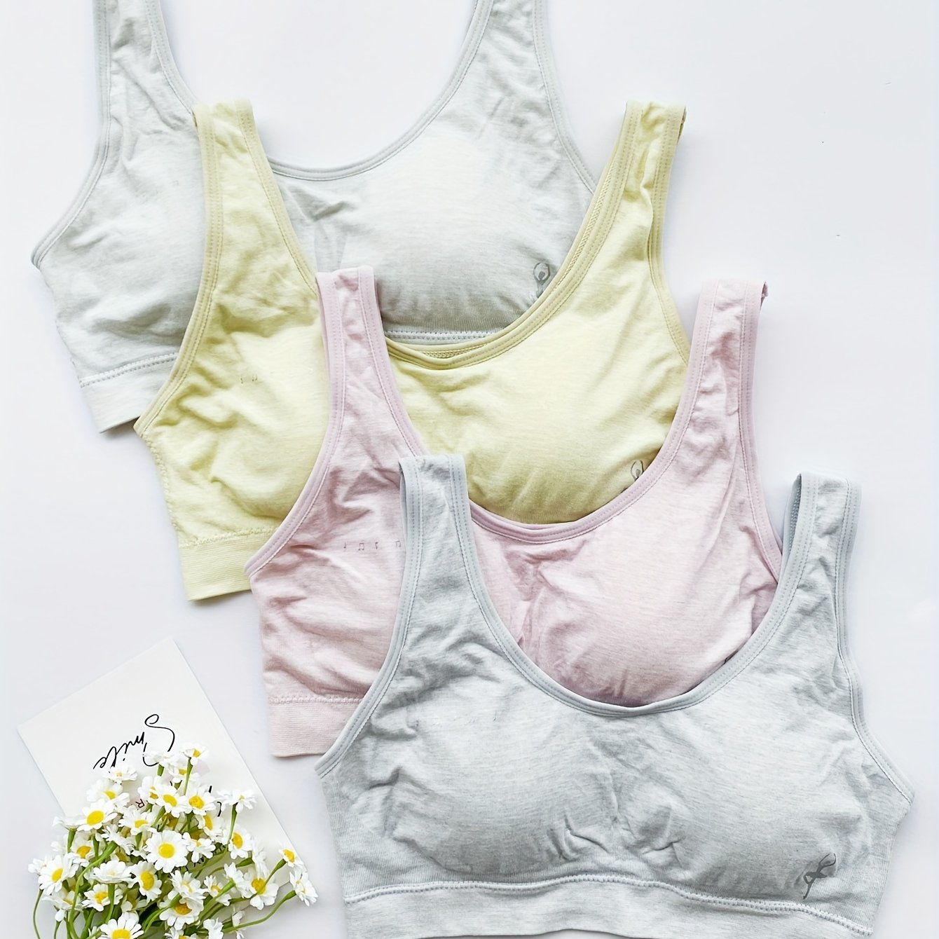 4pcs Seamless Wireless Bras Full Coverage Bra Women's Lingerie