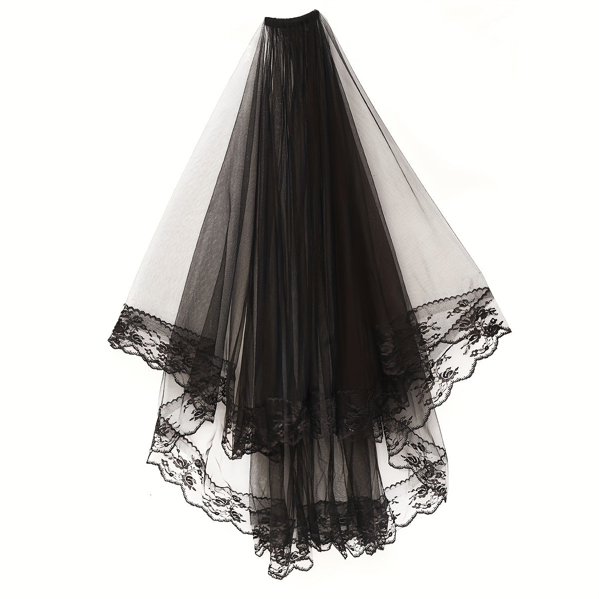 Double Layer Lace Veil for Women - Elegant Wedding Accessory