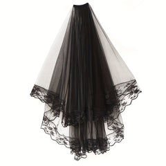 Double Layer Lace Veil for Women - Elegant Wedding Accessory
