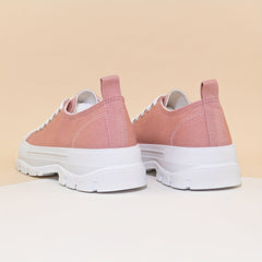 Women's Platform Canvas Shoes Lace Up Low Top Sneakers