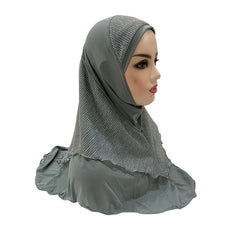 Muslim Crystal Hemp Golden Silk Veil Bandana