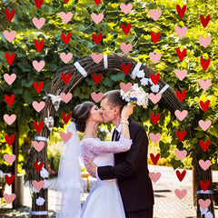 Heart Banner Hanging Garland Wedding Wall Decor Love Flower