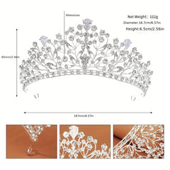 Crystal Tiara Head Accessories Full Rhinestone Crown