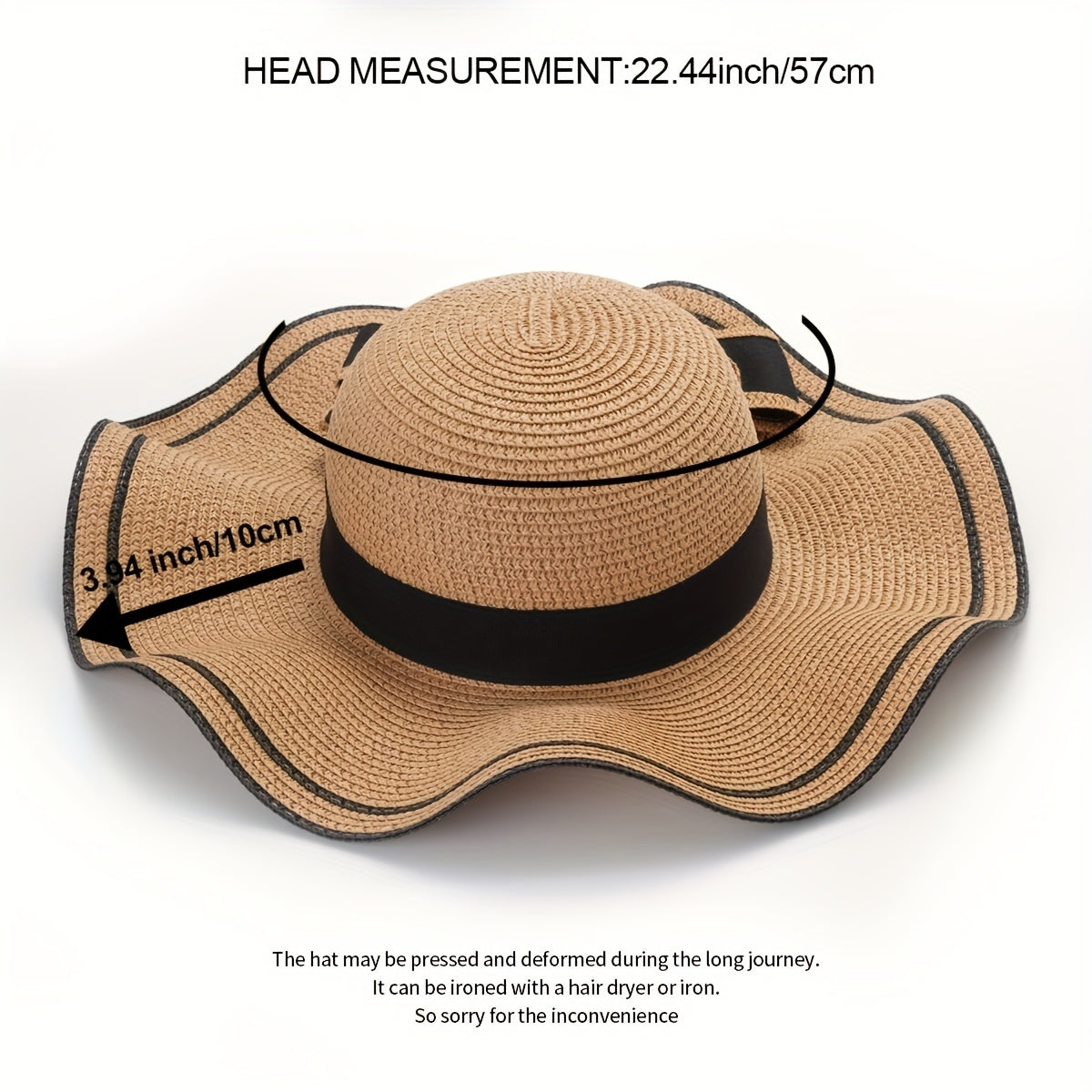 Ruffles Bow Sun Hat French Straw Beach Hat Travel Sunscreen Bucket Hats