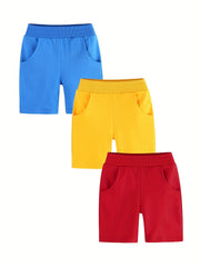 3pcs Boys Comfortable Shorts Set Stretch Quick-drying for Outdoor Summer