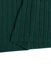 Solid Ribbed Long Sleeve Square Neck Midi Sweater Dress