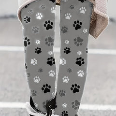High Rise Paw Print Leggings