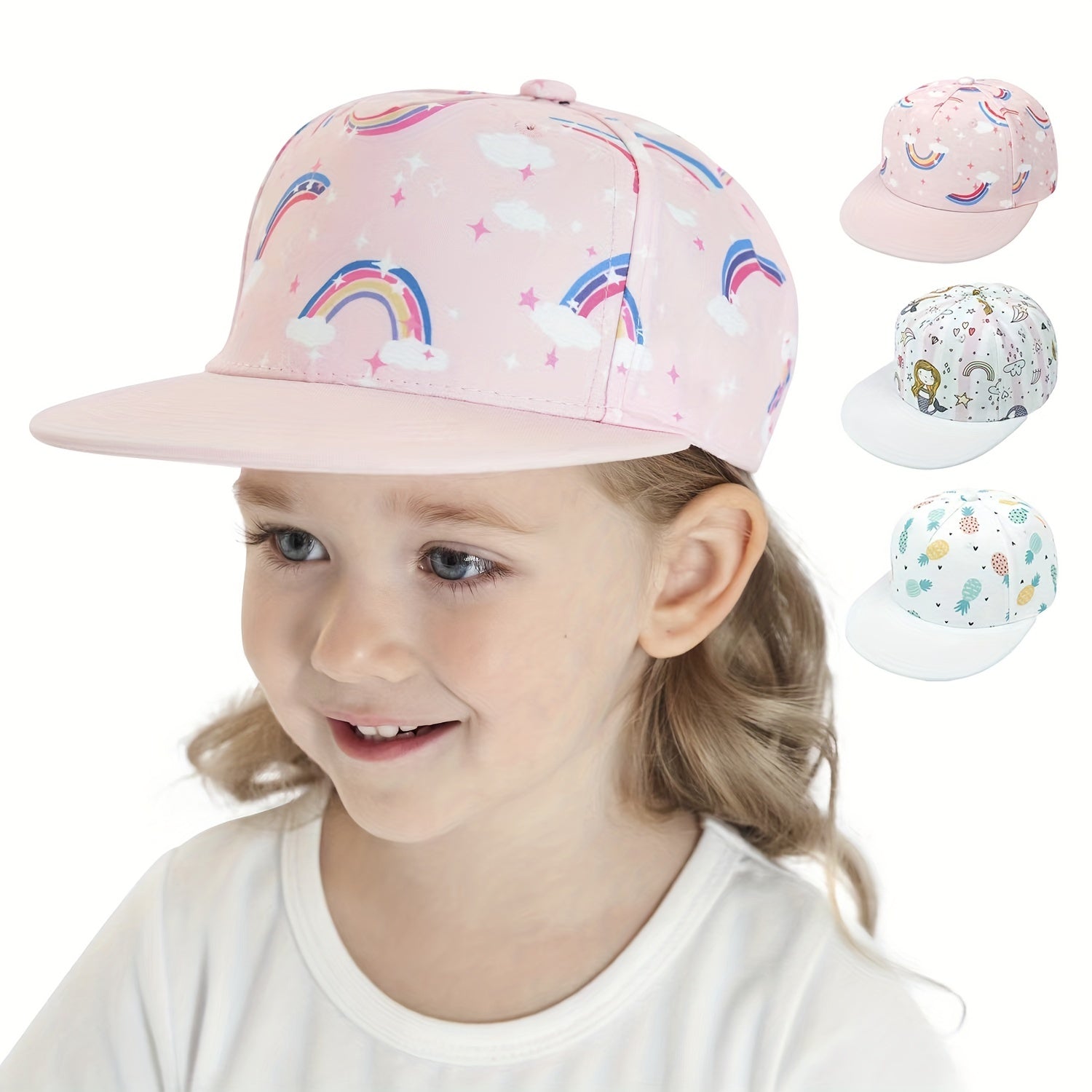 Kids Sunshade Baseball Cap Outdoor Cartoon Pattern Breathable Adjustable