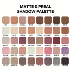 40 Color Matte & Pearly Milk Tea Eyeshadow Palette Earth Tone Makeup