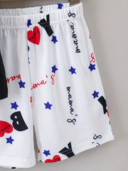 Boys Letter Print T Shirt and Shorts Set for Summer