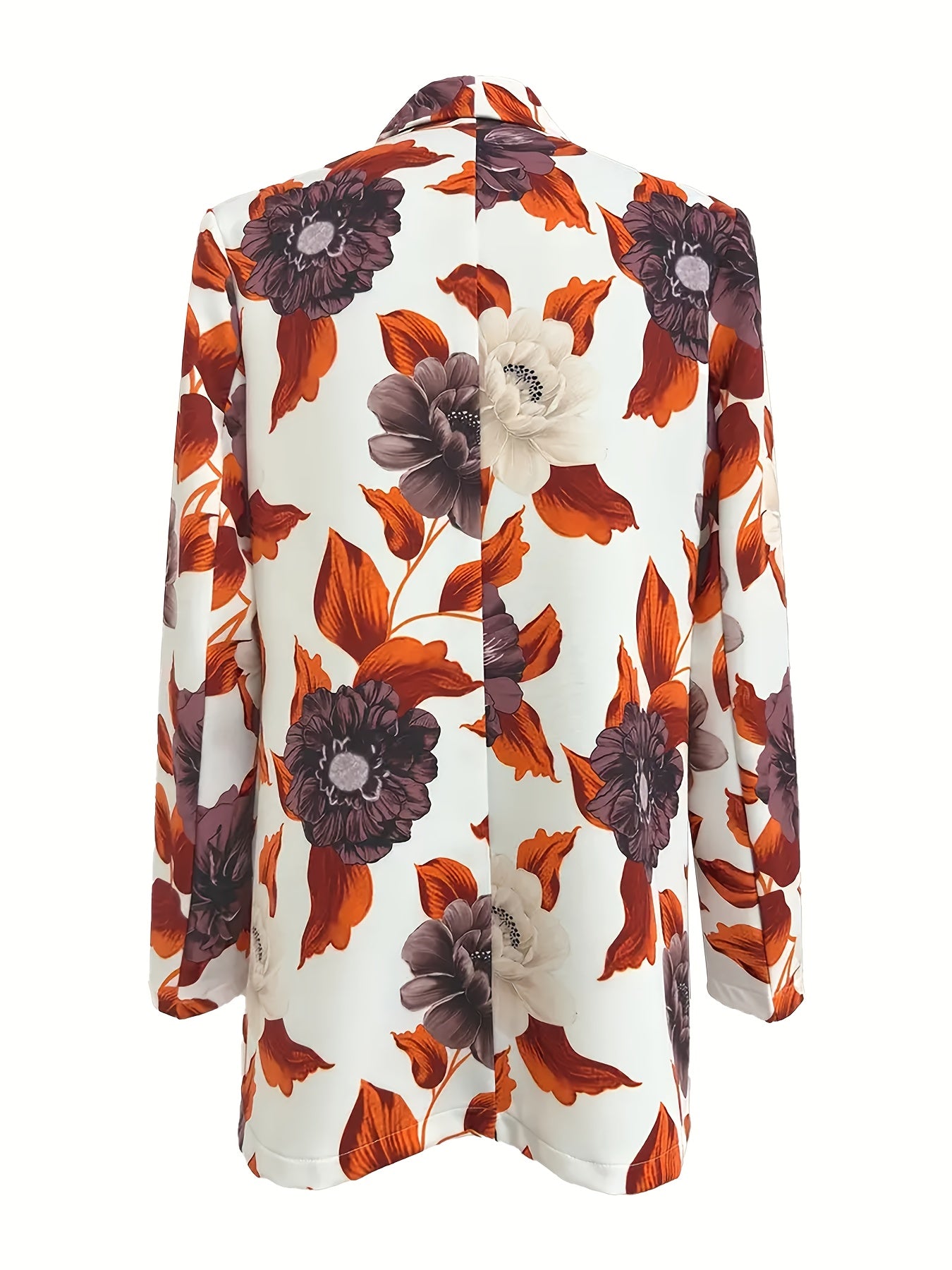Floral Print Long Sleeve Office Blazer