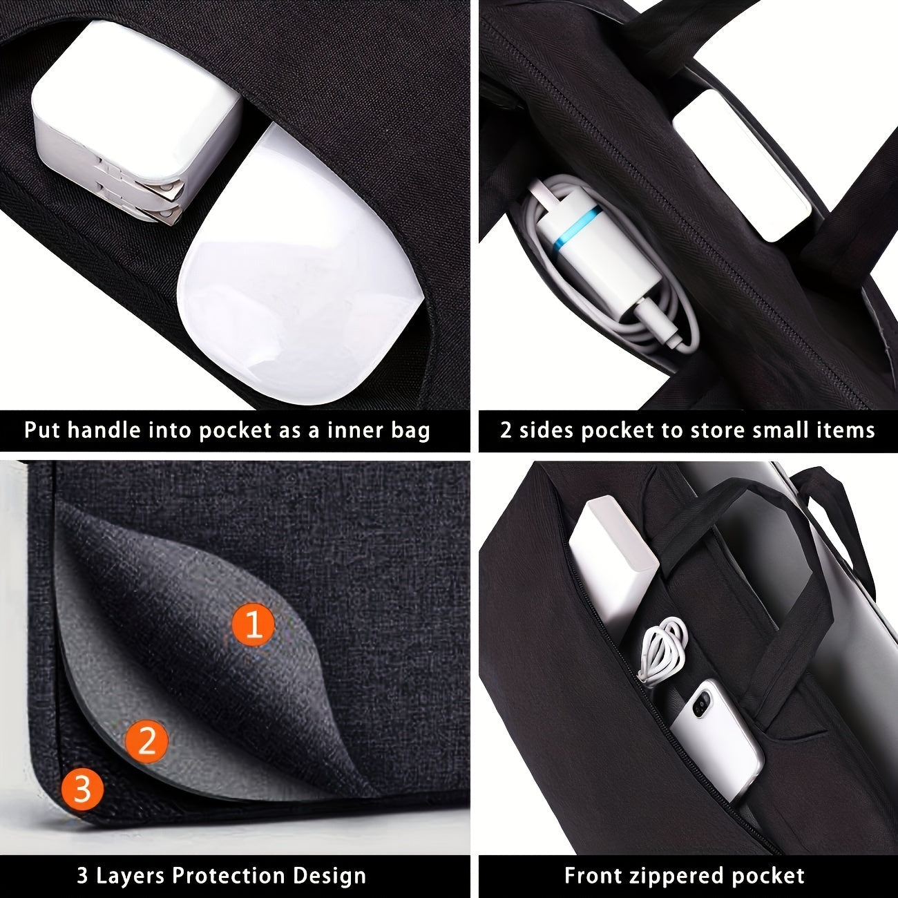 Slim Laptop Shoulder Bag for Women with Strap