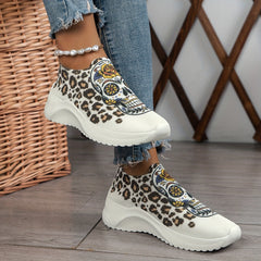 Leopard & Skull Print Slip-On Sneakers