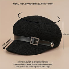Hollow Out Beret Solid Breathable Newsboy Hat British Style Octagonal Hats