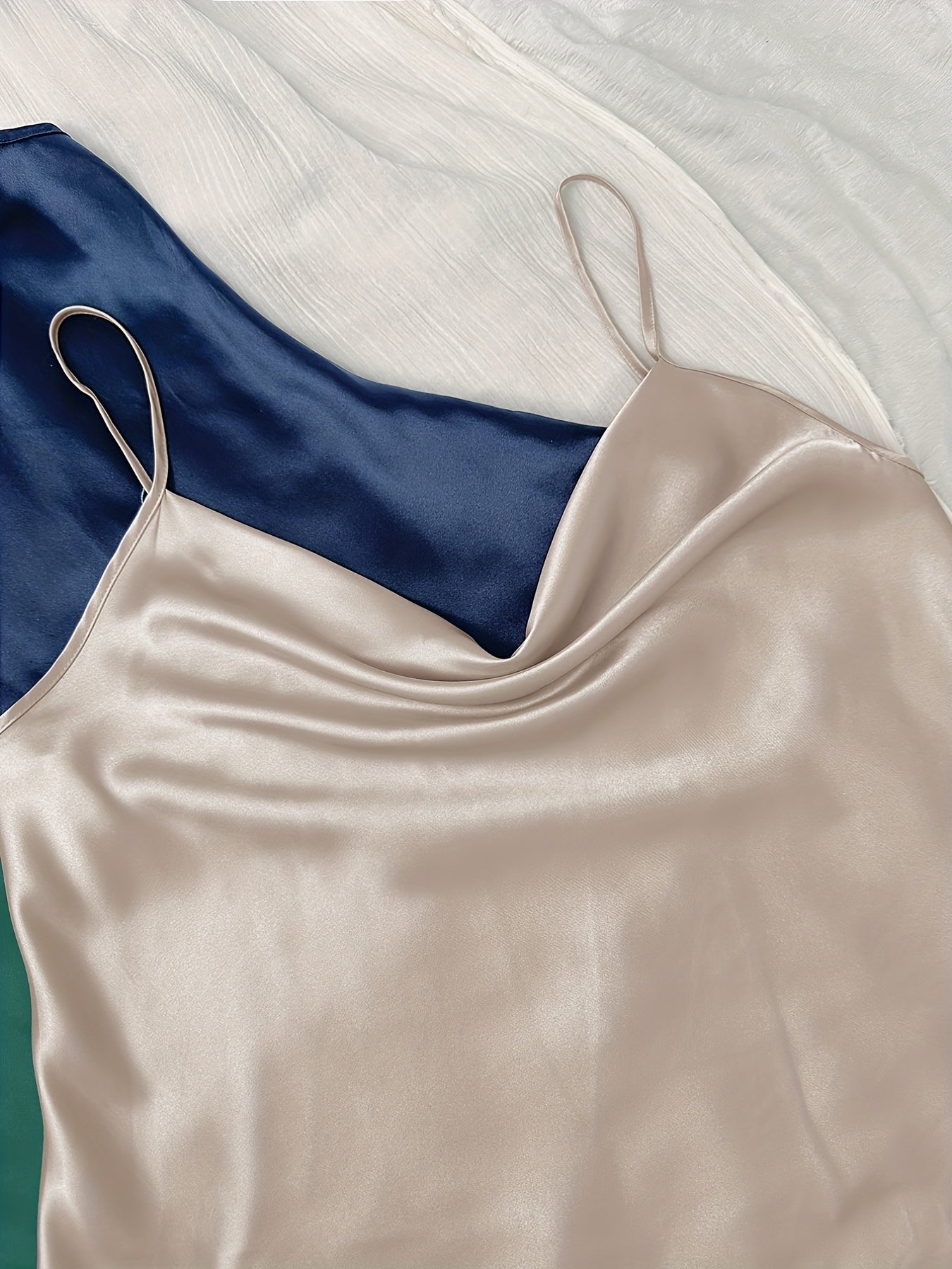 6-Pack Plus Size Satin Cowl Neck Cami Top & Shorts Set