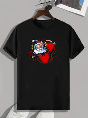 Christmas Santa Claus Print Men's Graphic T shirt