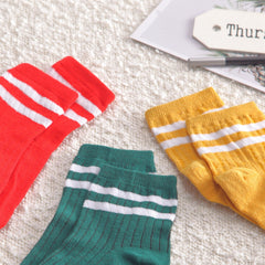 5 Pairs Striped Short Socks Breathable Sports Stockings