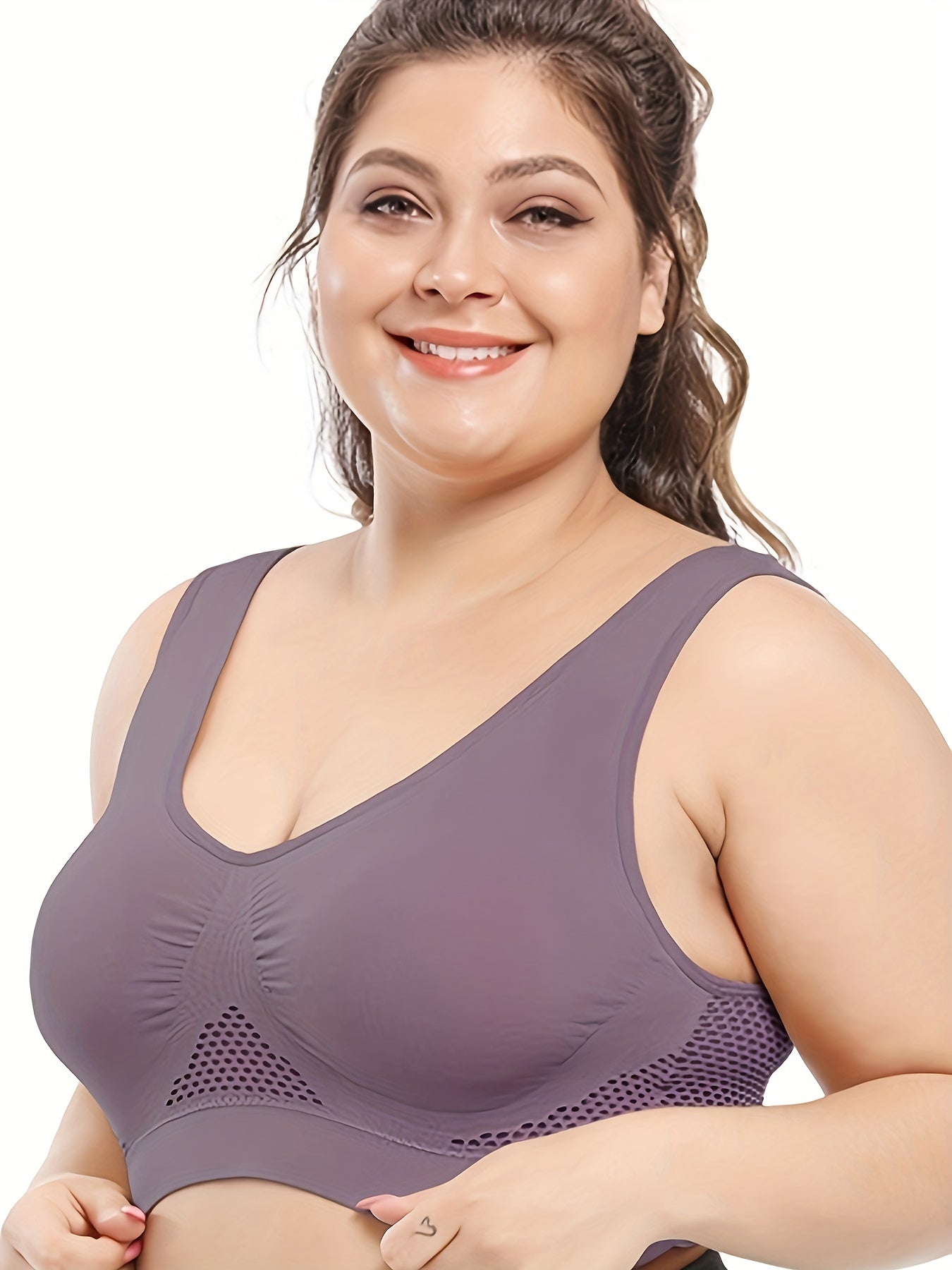 5 Pack Plus Size Sports Bra Set High Stretch Wireless Hollow Out Bras