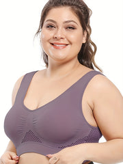 5 Pack Plus Size Sports Bra Set High Stretch Wireless Hollow Out Bras