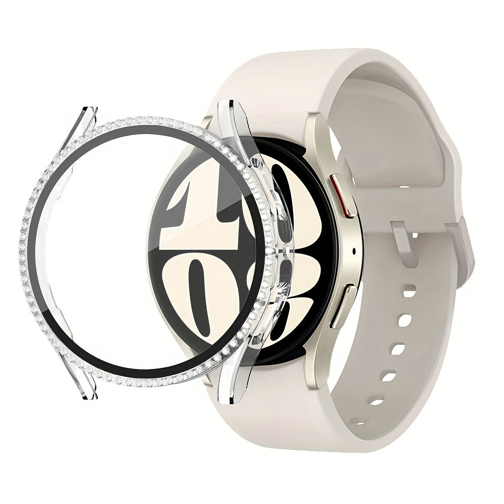 Galaxy Watch 6 40mm 44mm Rhinestone Case Bling Bumper Screen Protector Cover