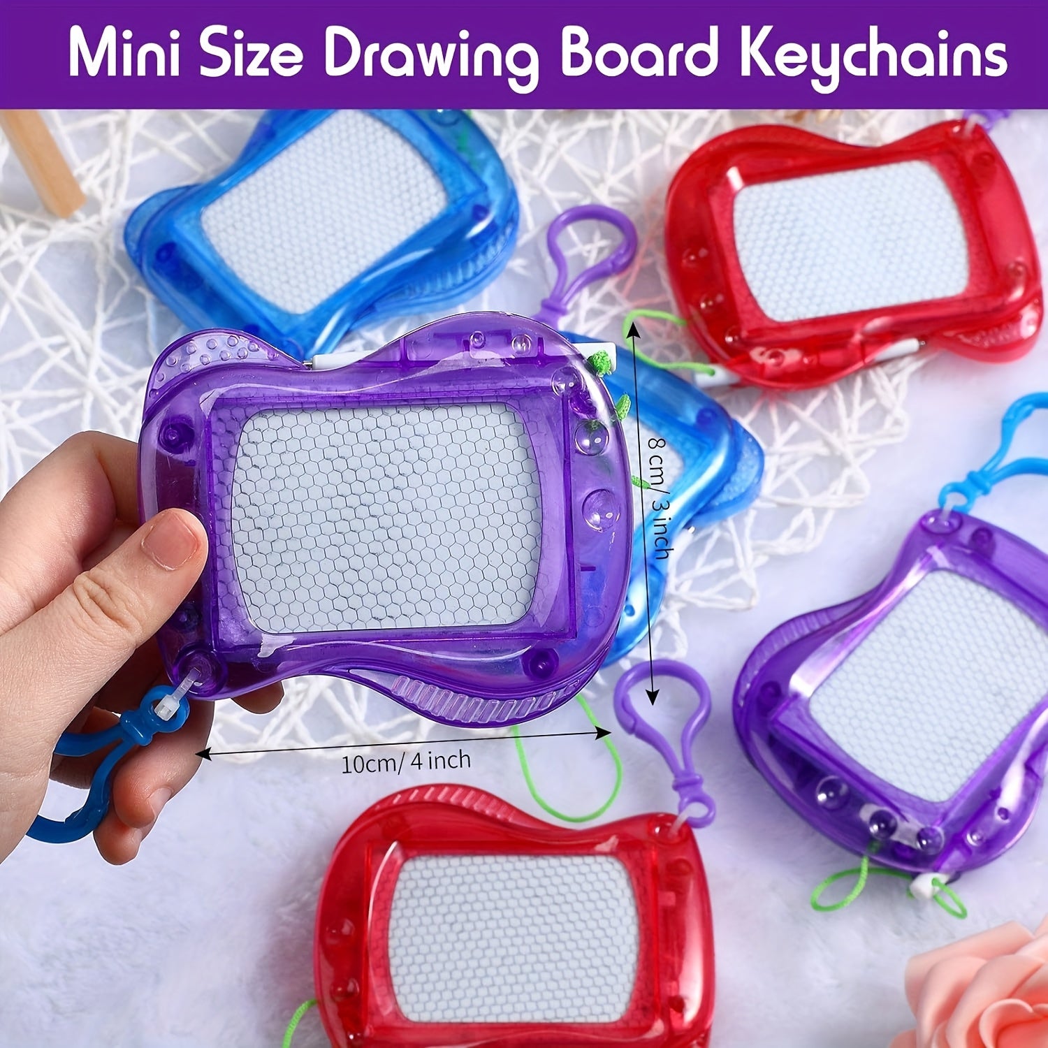 18pcs Magnetic Drawing Boards Keychain Doodle Sketch Pads Assorted Colors