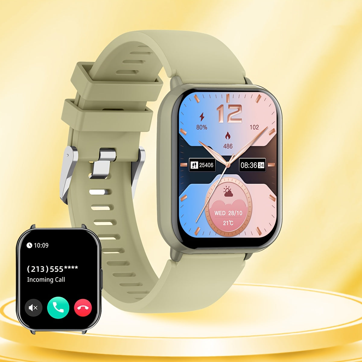 Unisex Smartwatch 1.83 Inch Display 1ATM 100+ Sports Modes