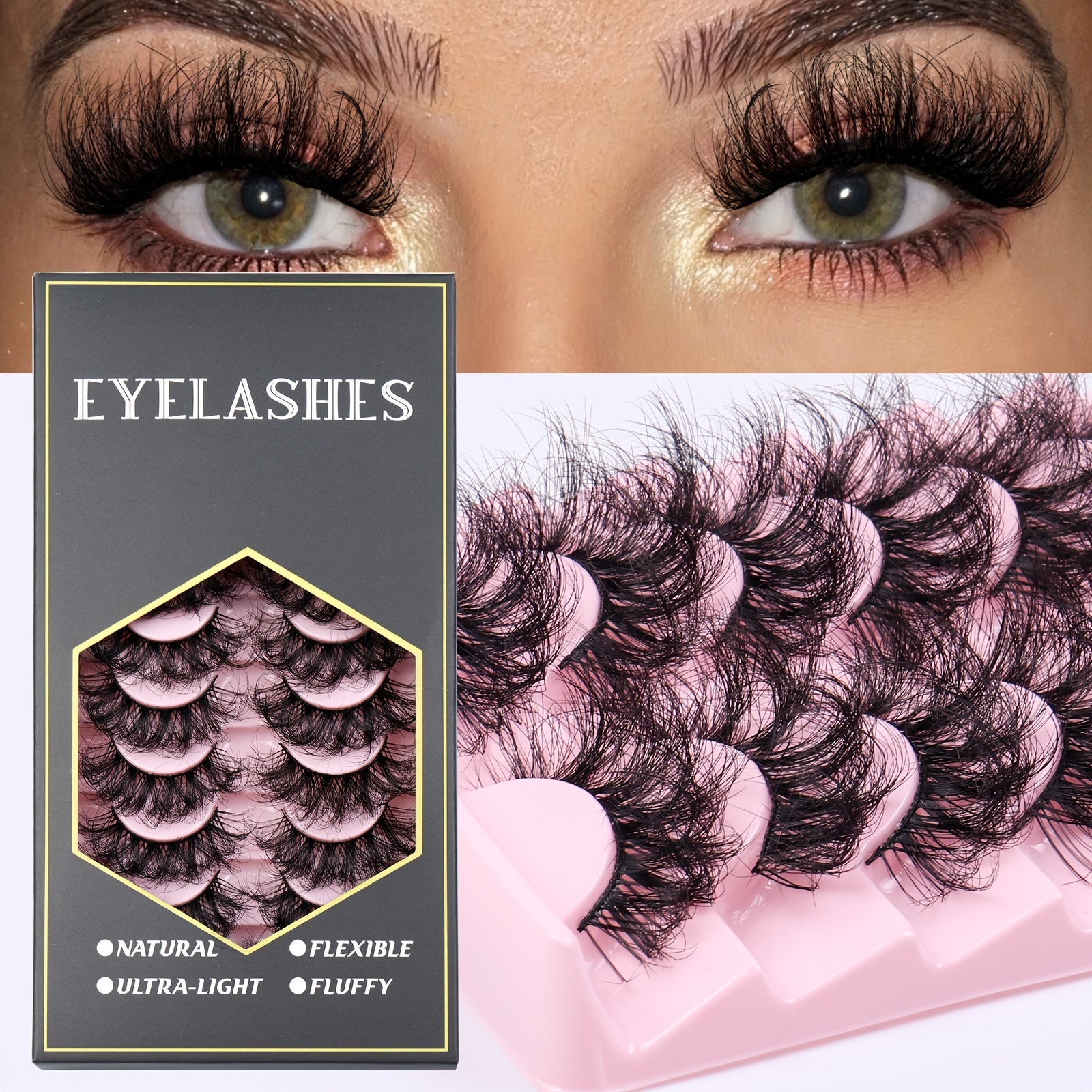 10 Pairs Fluffy False Eyelashes Curling 3D Grafting A Type