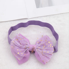 Baby Girls Mesh Bow Headband With Bronzing Star Print Hair Accessories