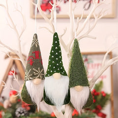 3pcs Christmas Gnome Ornaments Mini Doll Tree Decor Holiday Party Decor