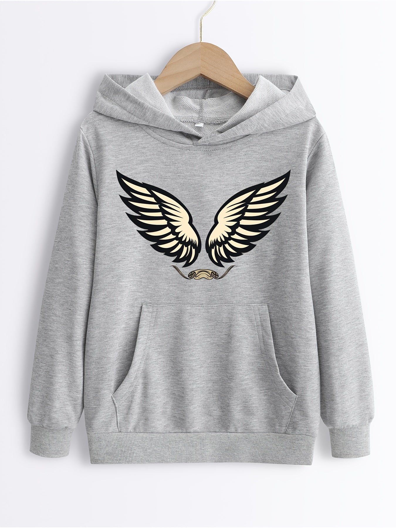 Dino & Wings Boys Hoodie Long Sleeve Sweatshirt for Fall Spring