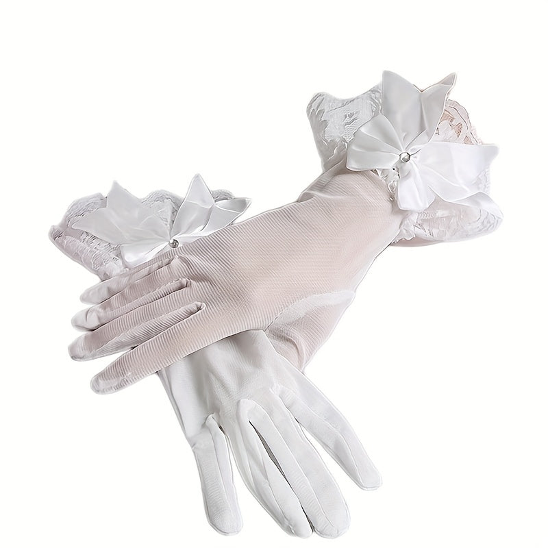 Bridal Lace Wedding Gloves Short Sleeve Cover Gloves Wedding Accessories